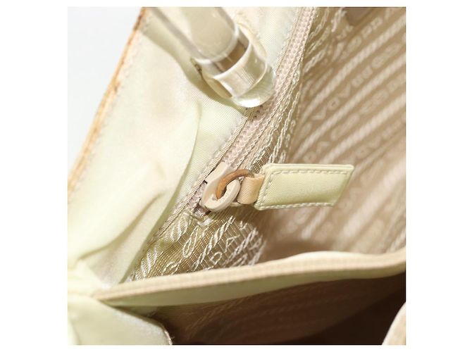 Borsa PRADA Nylon Avorio Argento Auth 181436 Crudo - vista 21
