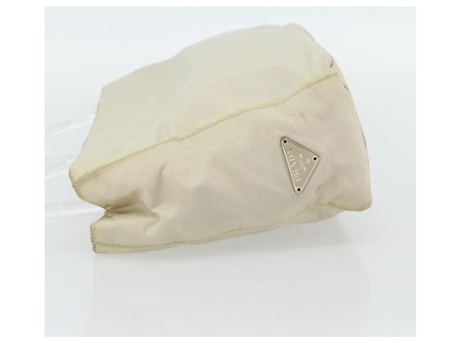 Borsa PRADA Nylon Avorio Argento Auth 181436 Crudo - vista 3