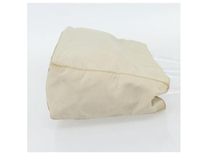 Borsa PRADA Nylon Avorio Argento Auth 181436 Crudo - vista 4