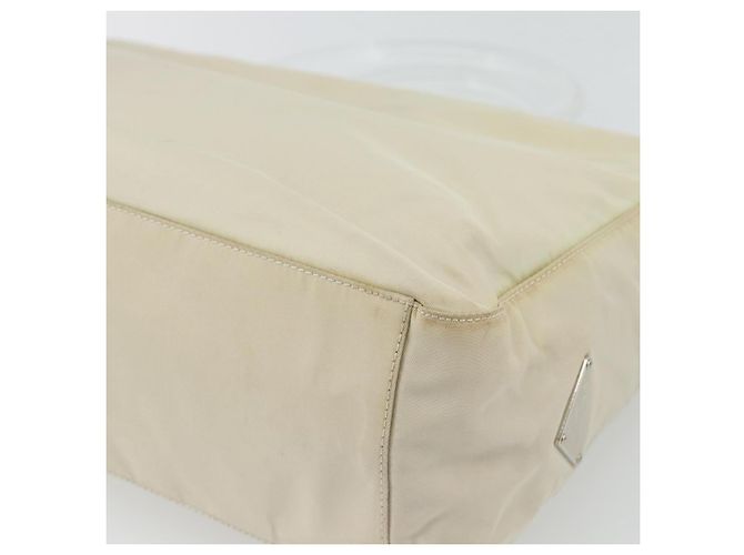 Borsa PRADA Nylon Avorio Argento Auth 181436 Crudo - vista 9