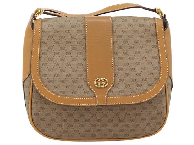 Sac à bandoulière GUCCI Micro GG Supreme en PVC Beige Or 001 41 4425 Auth ka4370 Doré - vue 13