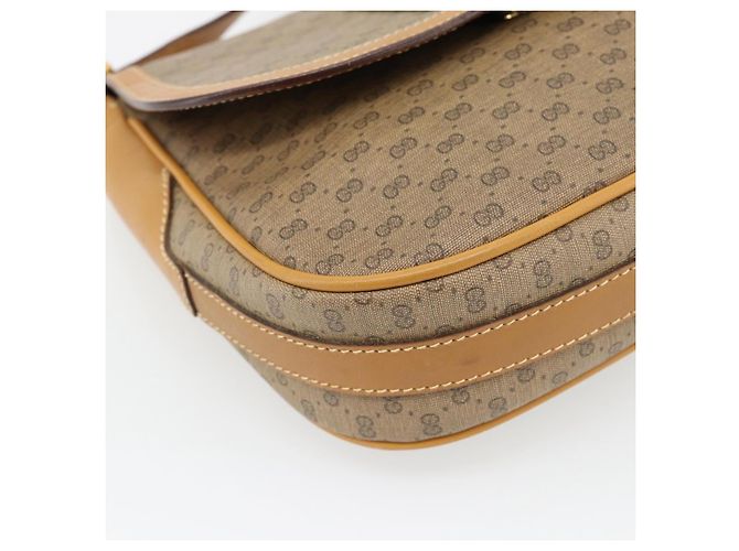 Sac à bandoulière GUCCI Micro GG Supreme en PVC Beige Or 001 41 4425 Auth ka4370 Doré - vue 15