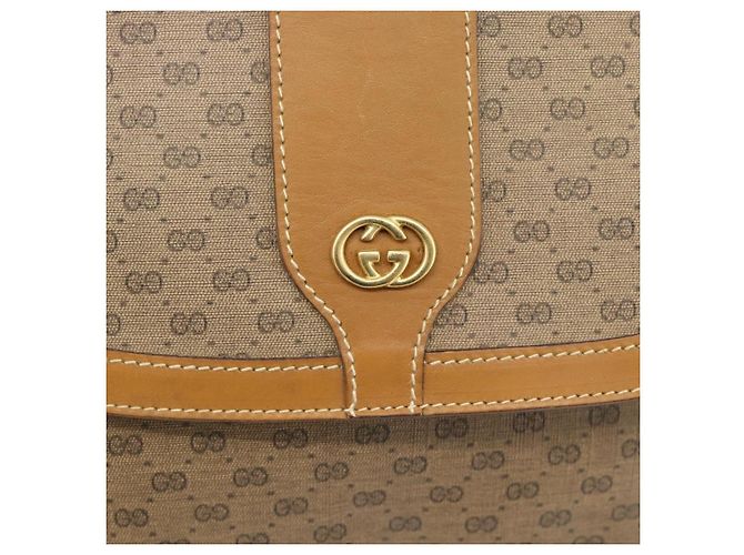 Sac à bandoulière GUCCI Micro GG Supreme en PVC Beige Or 001 41 4425 Auth ka4370 Doré - vue 18