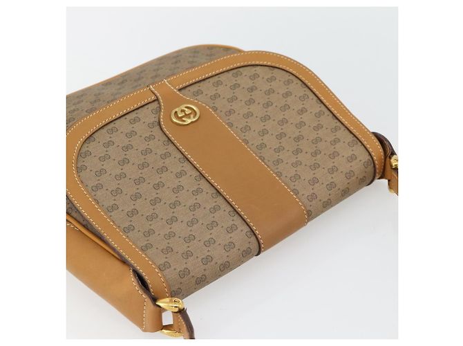 Sac à bandoulière GUCCI Micro GG Supreme en PVC Beige Or 001 41 4425 Auth ka4370 Doré - vue 6