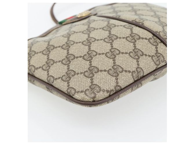Borsa GUCCI GG Supreme Web Sherry Line PVC Beige Oro 904 02 047 Auth 181123 D'oro - vista 15