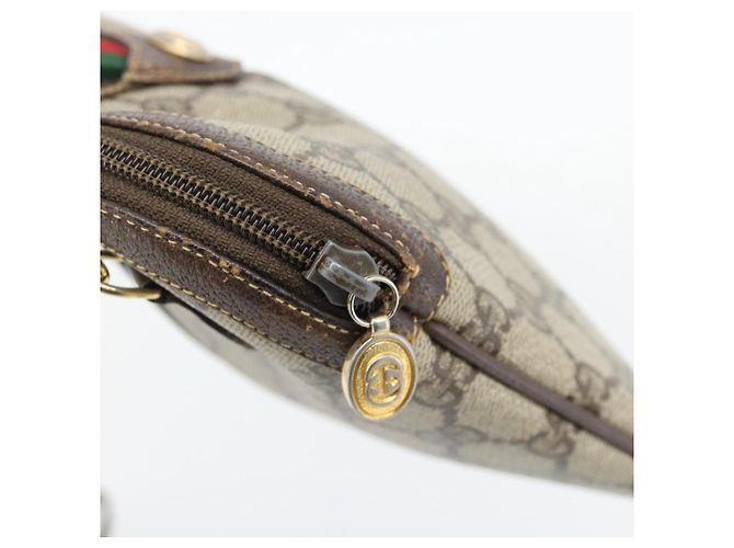 Borsa GUCCI GG Supreme Web Sherry Line PVC Beige Oro 904 02 047 Auth 181123 D'oro - vista 18
