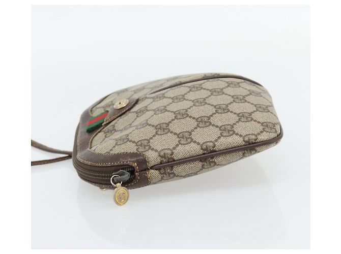 Borsa GUCCI GG Supreme Web Sherry Line PVC Beige Oro 904 02 047 Auth 181123 D'oro - vista 3