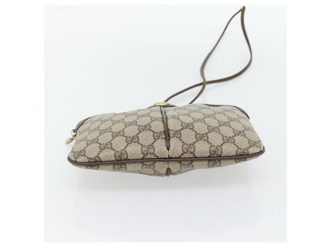 Borsa GUCCI GG Supreme Web Sherry Line PVC Beige Oro 904 02 047 Auth 181123 D'oro - vista 5