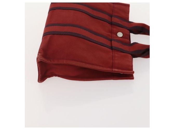 Hermès Borsa Fourre Tout HERMES Cotton 3 Set White Gray Red Auth BA12676 Marrone Bianco Rosso - vista 11