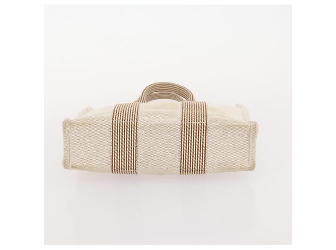 Hermès Borsa Fourre Tout HERMES Cotton 3 Set White Gray Red Auth BA12676 Marrone Bianco Rosso - vista 21