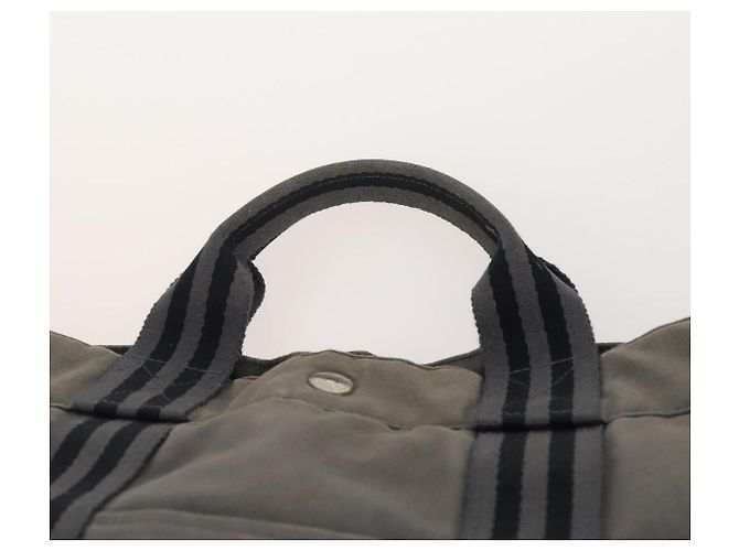 Hermès Borsa Fourre Tout HERMES Cotton 3 Set White Gray Red Auth BA12676 Marrone Bianco Rosso - vista 6