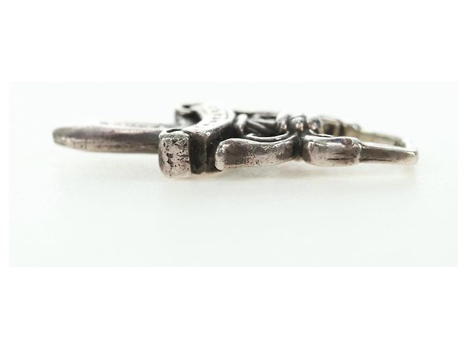Pendentif Chrome Hearts Dagger Charm Top Ag925 Silver Auth 180402M Argenté - vue 11
