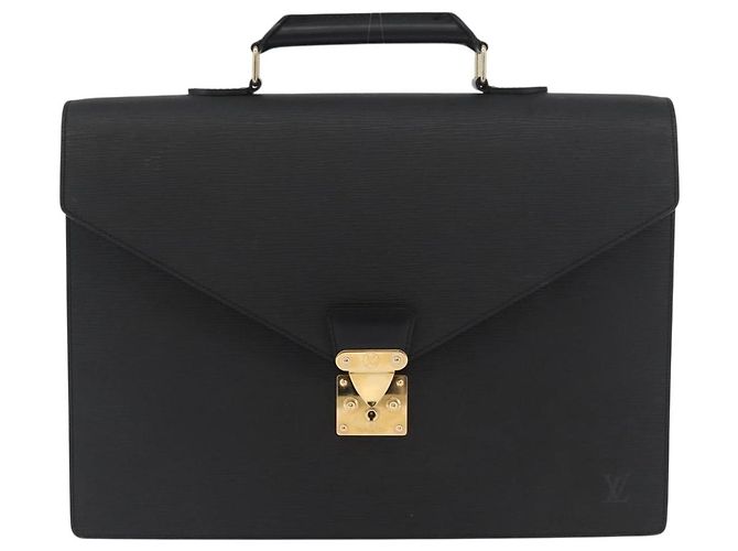 LOUIS VUITTON Epi Serviette Conseiller Business Bag Black M54422 LV Auth BA13021 - vista 13