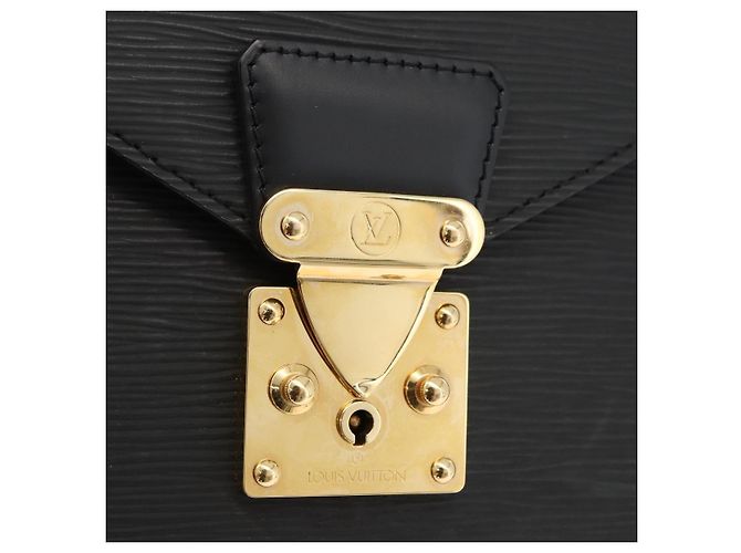LOUIS VUITTON Epi Serviette Conseiller Business Bag Black M54422 LV Auth BA13021 - vista 17