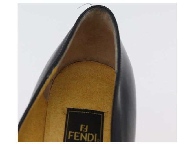 Mocassini FENDI in pelle 36 1/2 Nero Auth 179329 - vista 34