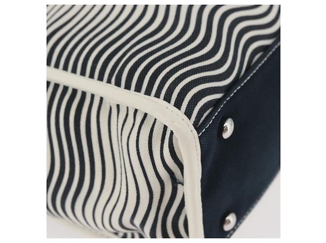 Borsa Tote CHANEL in tela Bianco Argento CC Auth BA12904A - vista 14