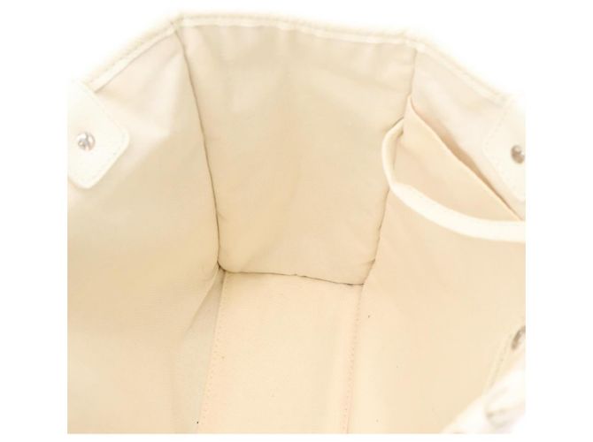 Borsa Tote CHANEL in tela Bianco Argento CC Auth BA12904A - vista 18