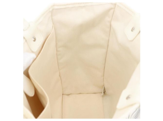 Borsa Tote CHANEL in tela Bianco Argento CC Auth BA12904A - vista 19