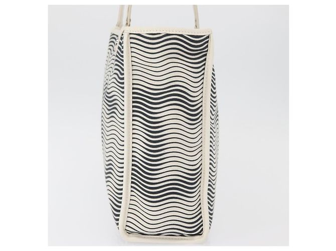 Borsa Tote CHANEL in tela Bianco Argento CC Auth BA12904A - vista 3