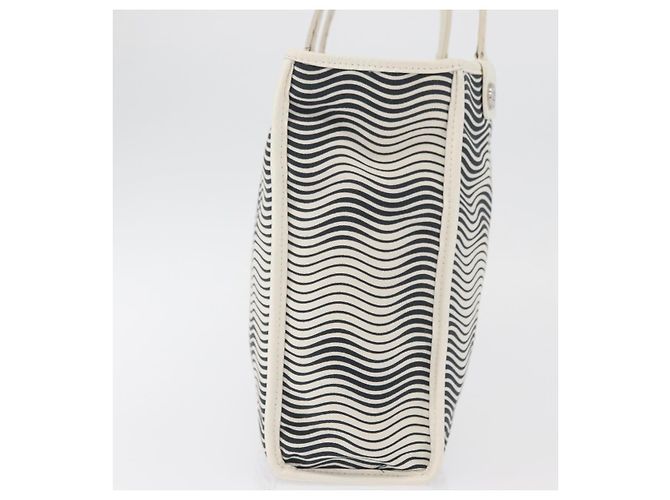 Borsa Tote CHANEL in tela Bianco Argento CC Auth BA12904A - vista 4