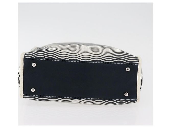 Borsa Tote CHANEL in tela Bianco Argento CC Auth BA12904A - vista 5