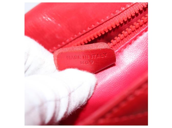 Céline Borsa a Spalla con Catena CELINE in Pelle 2way Rosso Oro Auth BA13005 D'oro - vista 12