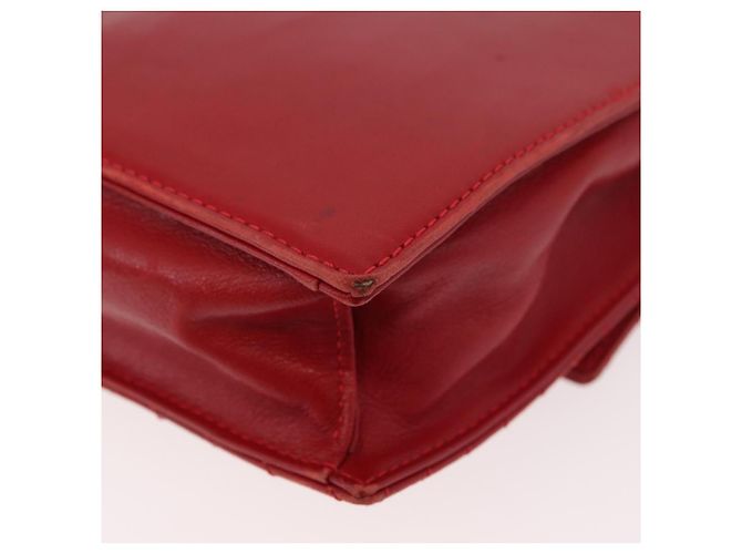 Céline Borsa a Spalla con Catena CELINE in Pelle 2way Rosso Oro Auth BA13005 D'oro - vista 18