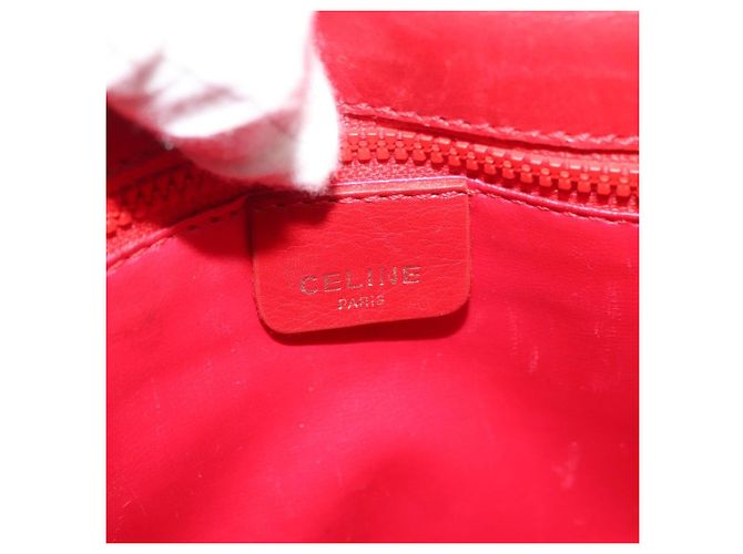 Céline Borsa a Spalla con Catena CELINE in Pelle 2way Rosso Oro Auth BA13005 D'oro - vista 21