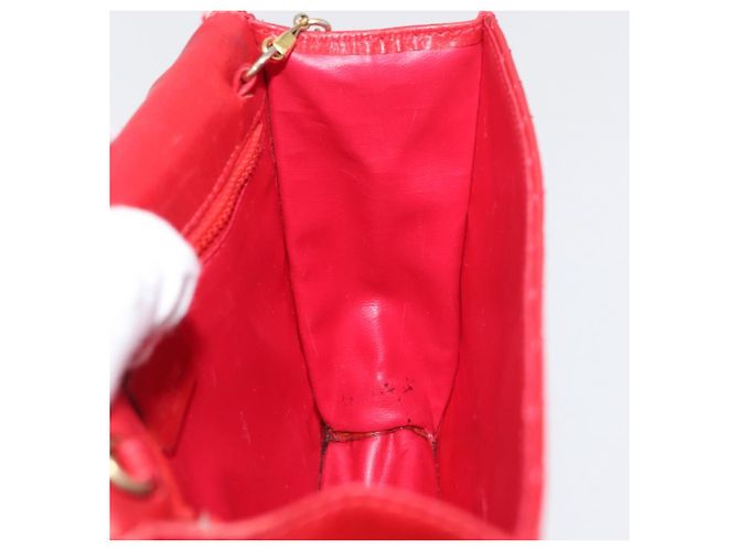 Céline Borsa a Spalla con Catena CELINE in Pelle 2way Rosso Oro Auth BA13005 D'oro - vista 22
