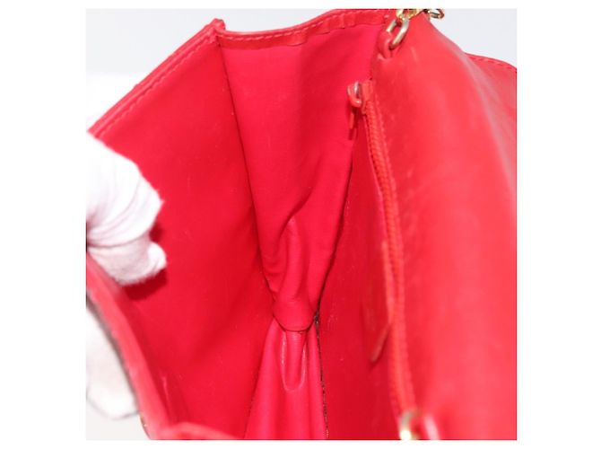 Céline Borsa a Spalla con Catena CELINE in Pelle 2way Rosso Oro Auth BA13005 D'oro - vista 23