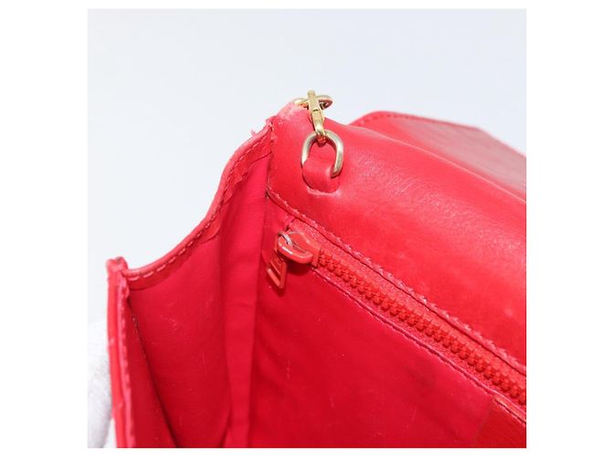Céline Borsa a Spalla con Catena CELINE in Pelle 2way Rosso Oro Auth BA13005 D'oro - vista 24