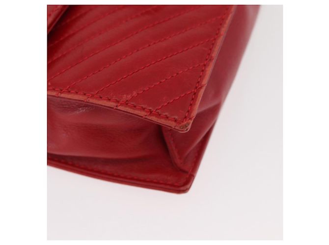 Céline Borsa a Spalla con Catena CELINE in Pelle 2way Rosso Oro Auth BA13005 D'oro - vista 9