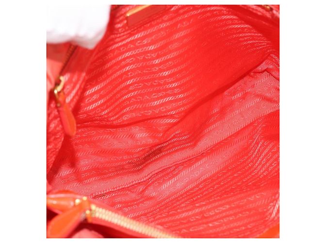 Borsa Tote PRADA Nylon Arancione Oro Auth 181129 D'oro - vista 11