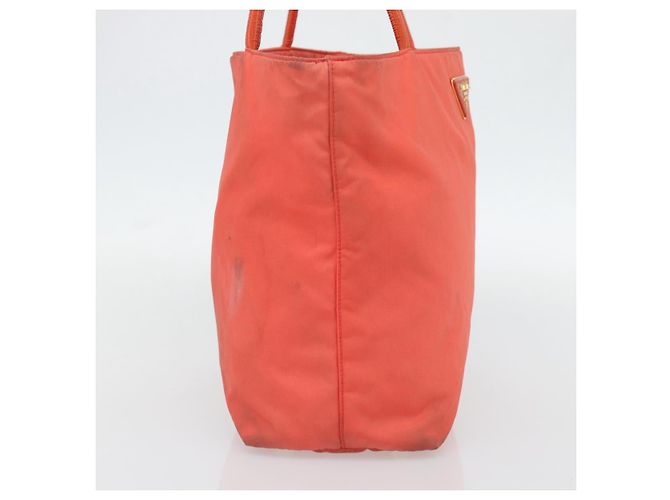 Borsa Tote PRADA Nylon Arancione Oro Auth 181129 D'oro - vista 3