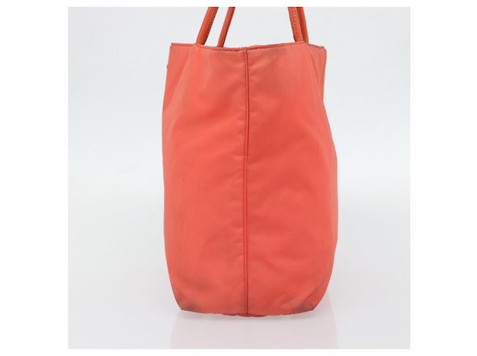 Borsa Tote PRADA Nylon Arancione Oro Auth 181129 D'oro - vista 4