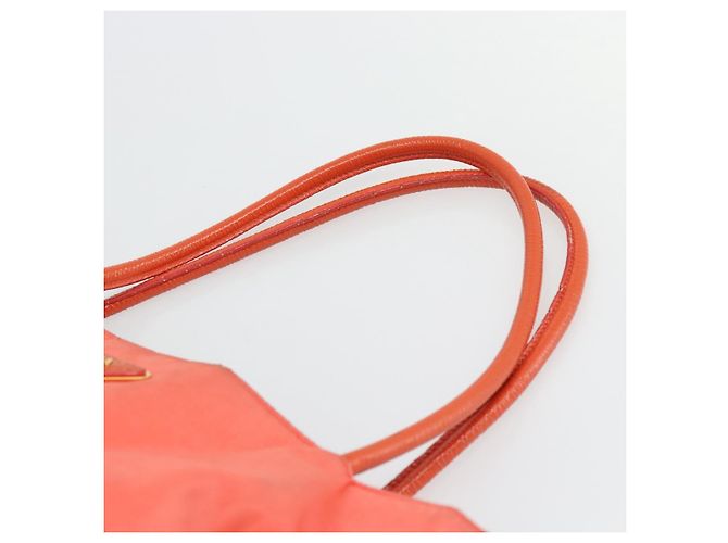 Borsa Tote PRADA Nylon Arancione Oro Auth 181129 D'oro - vista 8