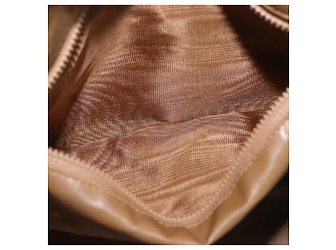 Céline Borsa Boston CELINE in tela Macadam PVC Pelle Marrone Oro Auth 180637 D'oro - vista 23