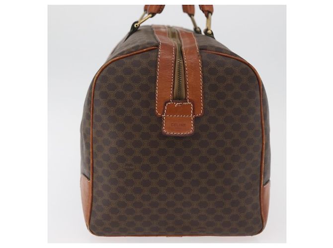 Céline Borsa Boston CELINE in tela Macadam PVC Pelle Marrone Oro Auth 180637 D'oro - vista 3
