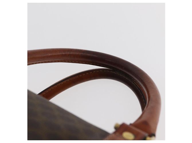 Céline Borsa Boston CELINE in tela Macadam PVC Pelle Marrone Oro Auth 180637 D'oro - vista 9