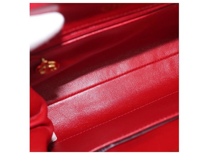 CHANEL Matelasse Chain Shoulder Bag Cotton Red Gold CC Auth 179799 Rosso D'oro - vista 10