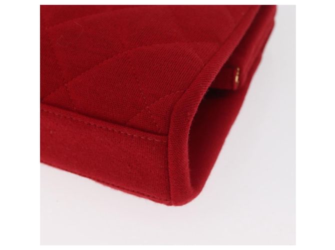 CHANEL Matelasse Chain Shoulder Bag Cotton Red Gold CC Auth 179799 Rosso D'oro - vista 18