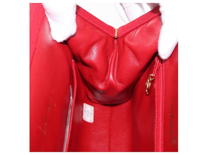 CHANEL Matelasse Chain Shoulder Bag Cotton Red Gold CC Auth 179799 Rosso D'oro - vista 22
