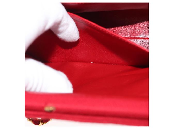 CHANEL Matelasse Chain Shoulder Bag Cotton Red Gold CC Auth 179799 Rosso D'oro - vista 25