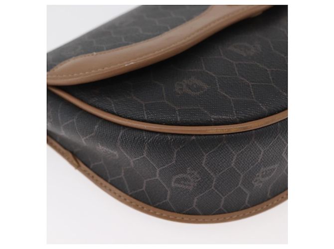 Borsa a tracolla Christian Dior Honeycomb Canvas PVC Nero Oro Auth BA12686 D'oro - vista 10