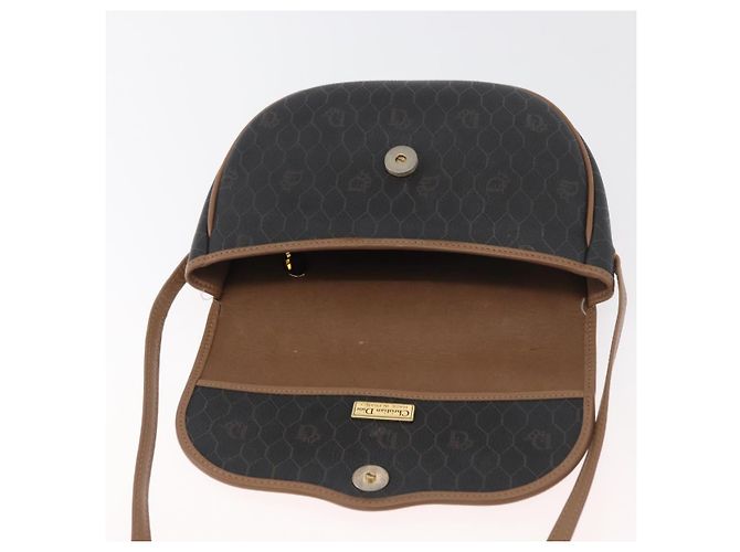 Borsa a tracolla Christian Dior Honeycomb Canvas PVC Nero Oro Auth BA12686 D'oro - vista 11