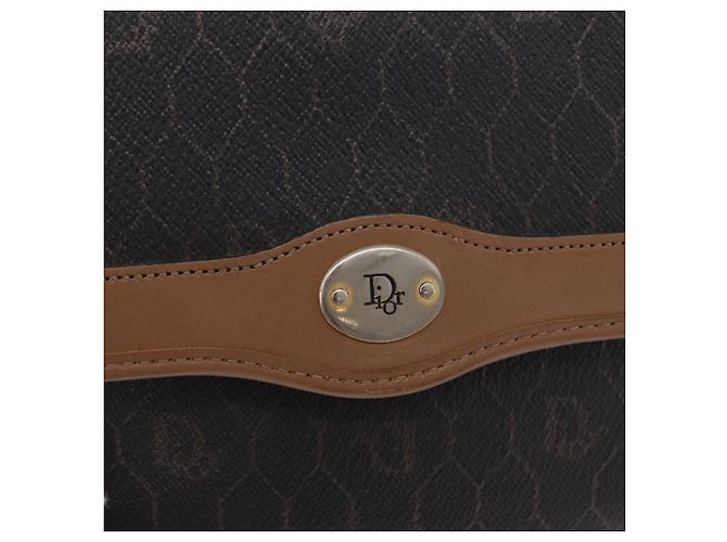 Borsa a tracolla Christian Dior Honeycomb Canvas PVC Nero Oro Auth BA12686 D'oro - vista 17