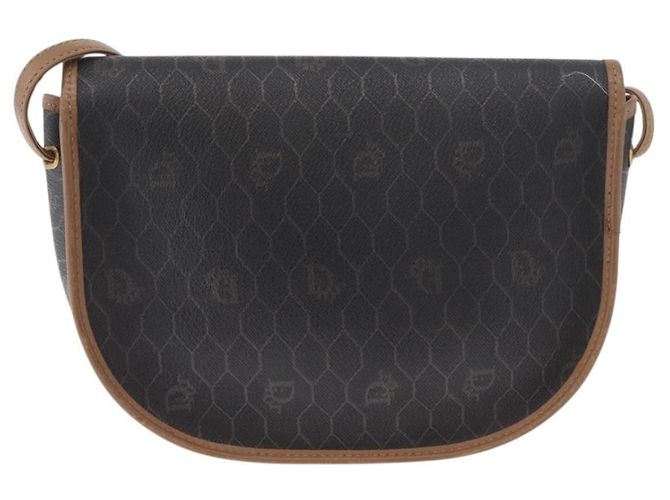 Borsa a tracolla Christian Dior Honeycomb Canvas PVC Nero Oro Auth BA12686 D'oro - vista 2