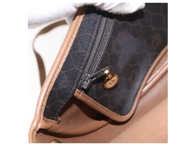 Borsa a tracolla Christian Dior Honeycomb Canvas PVC Nero Oro Auth BA12686 D'oro - vista 21