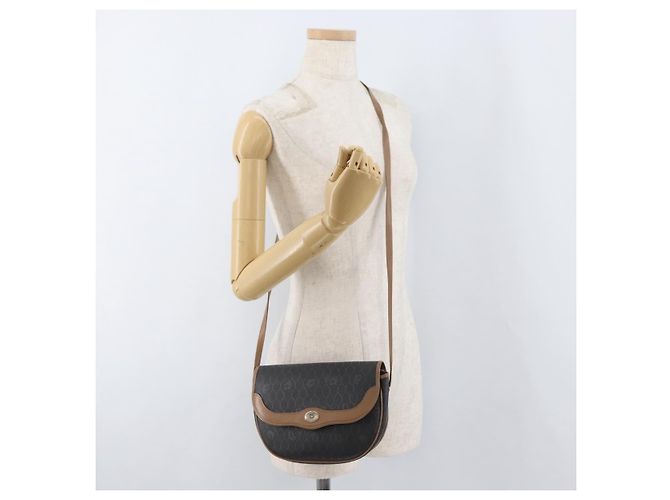 Borsa a tracolla Christian Dior Honeycomb Canvas PVC Nero Oro Auth BA12686 D'oro - vista 23