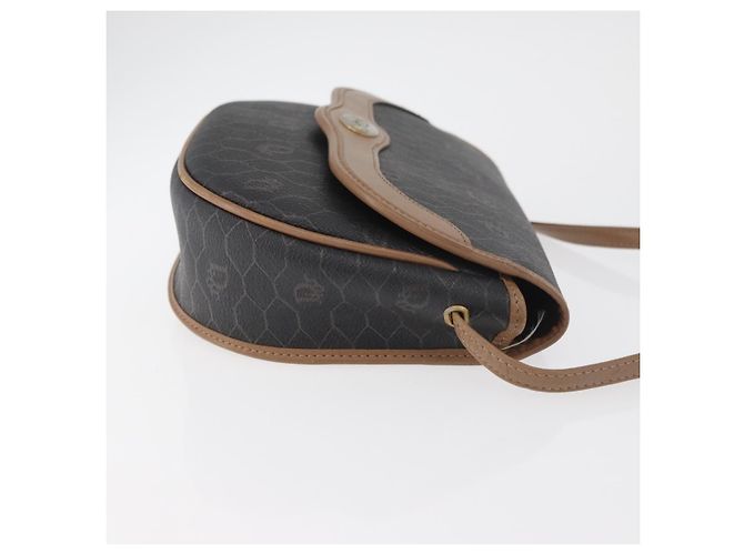 Borsa a tracolla Christian Dior Honeycomb Canvas PVC Nero Oro Auth BA12686 D'oro - vista 4